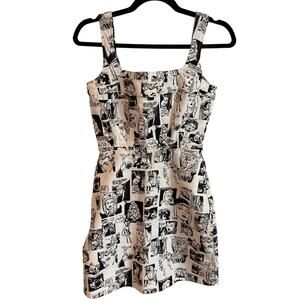 NWT Reformation Jeans Black And White Davies Bustier Denim Mini Dress Size 2